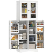 Kitchen Pantry Cabinet 64" White Acrylic-DECOROLALA