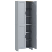 Kitchen Pantry Cabinet 67" 4-Door Grey-DECOROLALA