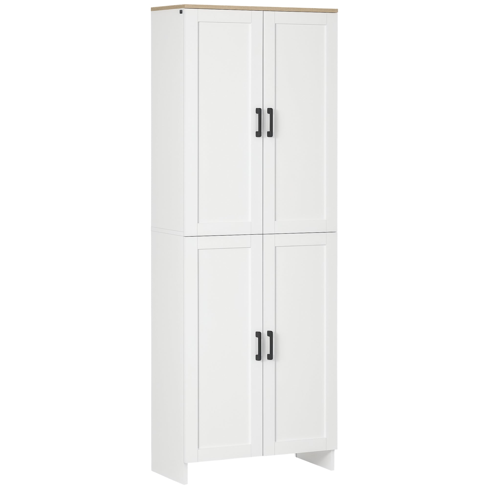 Kitchen Pantry Cabinet 67" 4-Door White-DECOROLALA