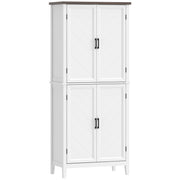 Kitchen Pantry Cabinet 70" White Farmhouse-DECOROLALA