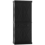 Kitchen Pantry Cabinet 72.5" 4-Door Black-DECOROLALA