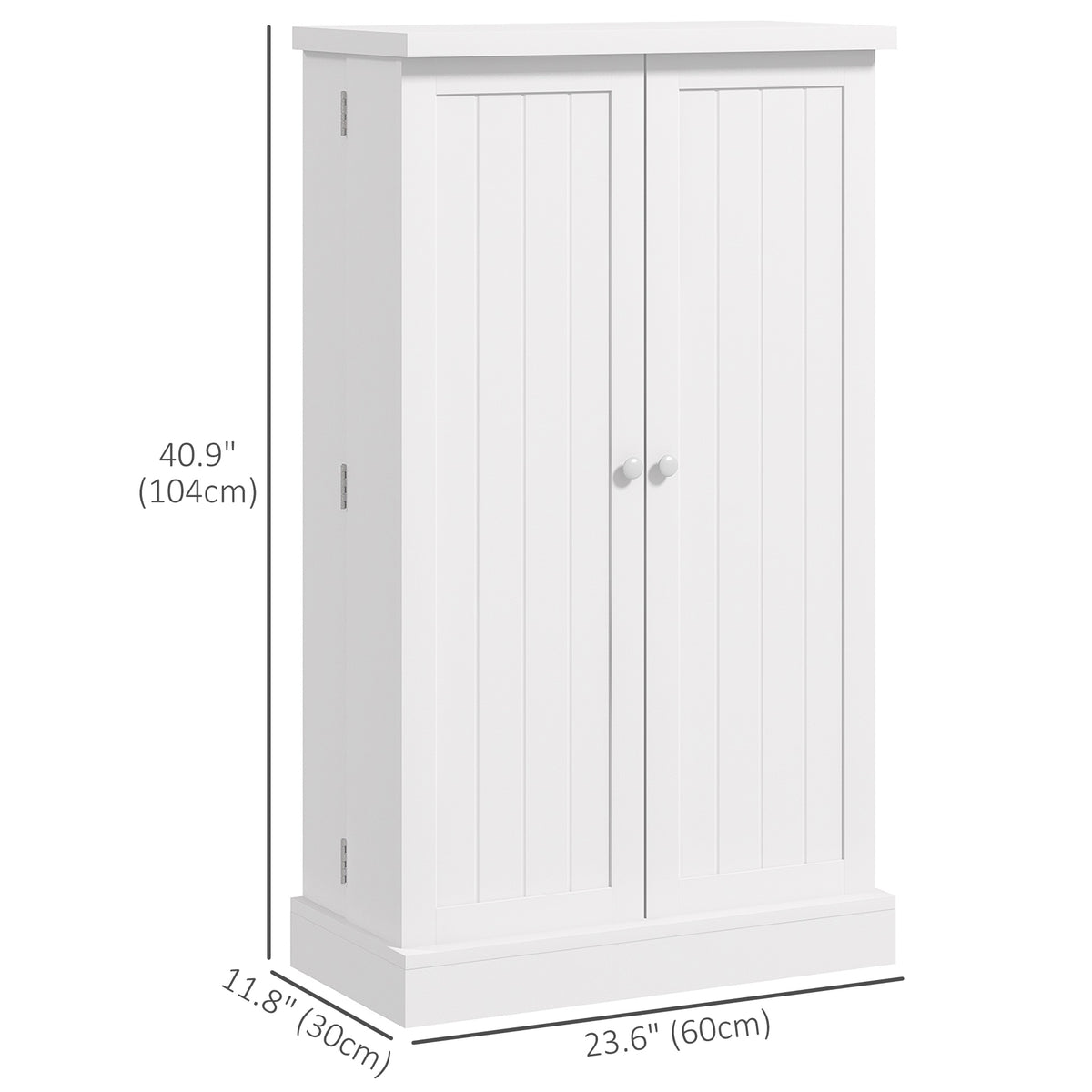 Kitchen Pantry Cabinet - White 5-Tier Storage with Spice Racks-Home Furnishings > Storage & Organization > Kitchen Pantry Cabinets-DECOROLALA