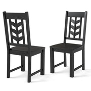 Kitchen Side Dining Chair Set of 2 with Rubber Wood Frame-Black-Dining Chairs-DECOROLALA