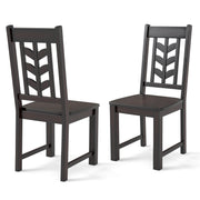 Kitchen Side Dining Chair Set of 2 with Rubber Wood Frame-Rustic Brown-Dining Chairs-DECOROLALA