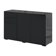 Kitchen Sideboard Cabinet - Black, 2 Drawers, Modern Push-Open Design-Sideboards-DECOROLALA