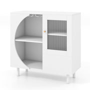 Kitchen Sideboard with Glasses Holder for Living Room Dining Room-White-Sideboards & Buffets-DECOROLALA