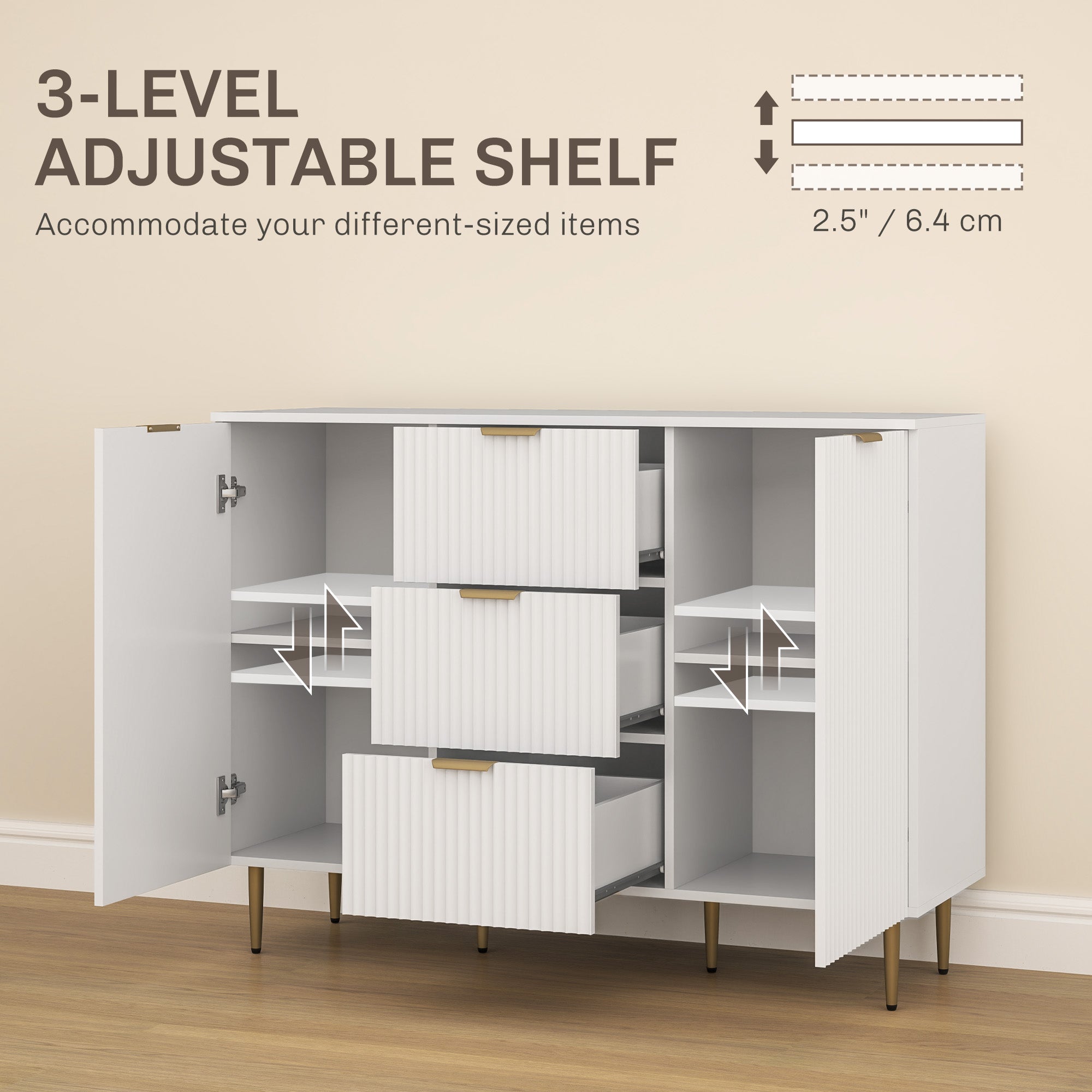 Kitchen Storage Cabinet - White 47.2"-DECOROLALA