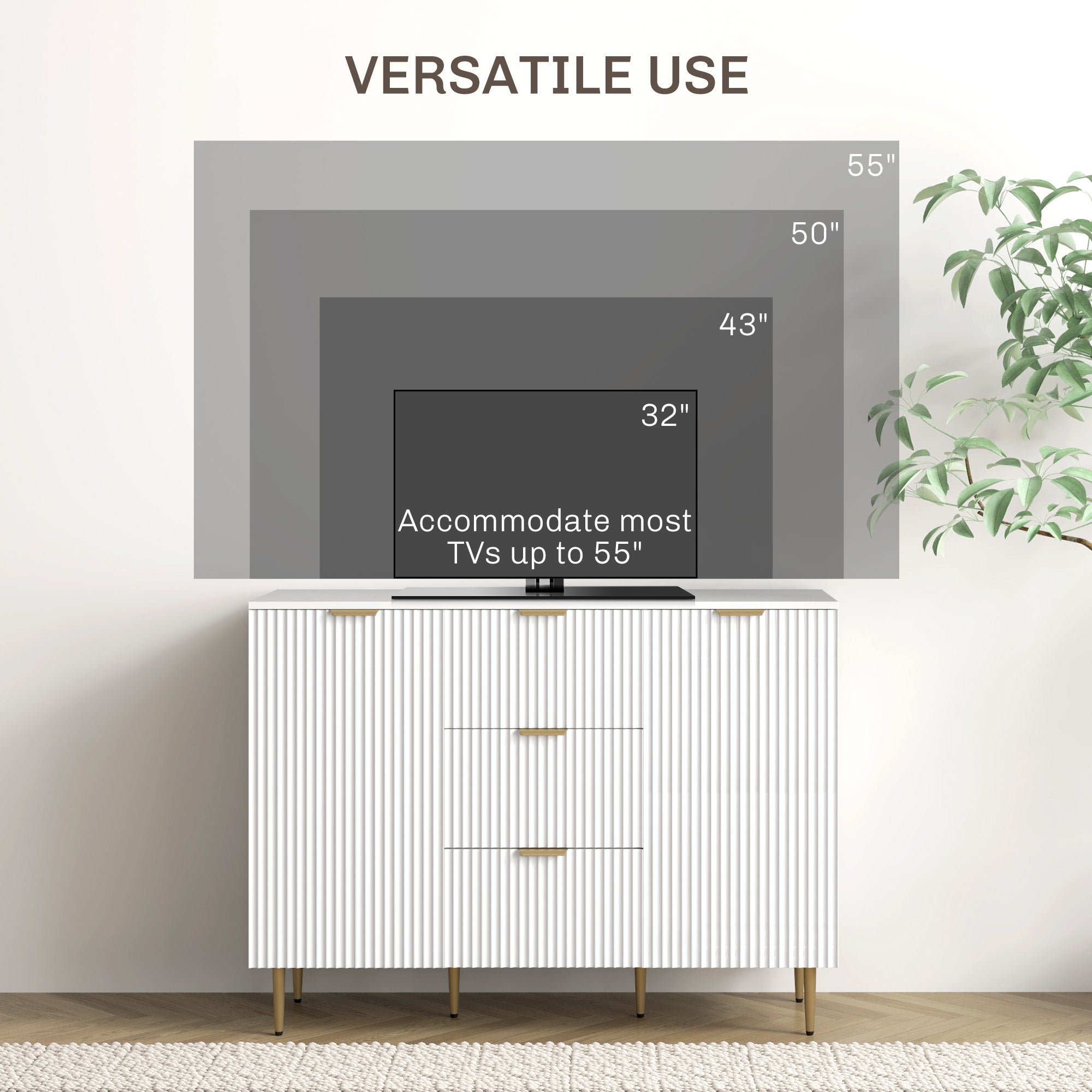 Kitchen Storage Cabinet - White 47.2"-DECOROLALA