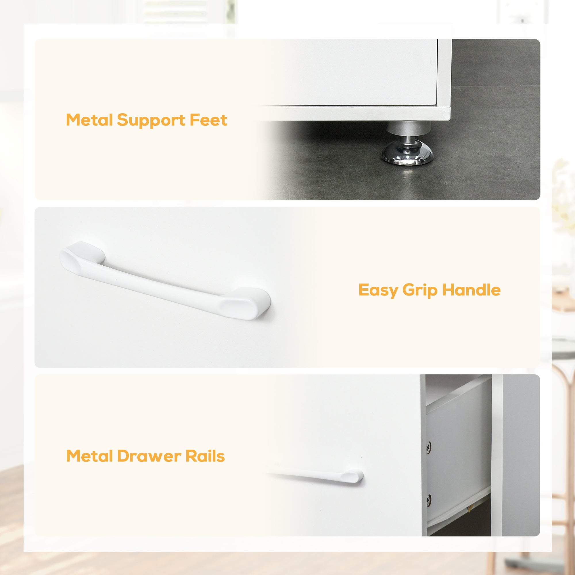 Kitchen Storage Cabinet White 63"-DECOROLALA