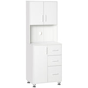 Kitchen Storage Cabinet White 63"-DECOROLALA