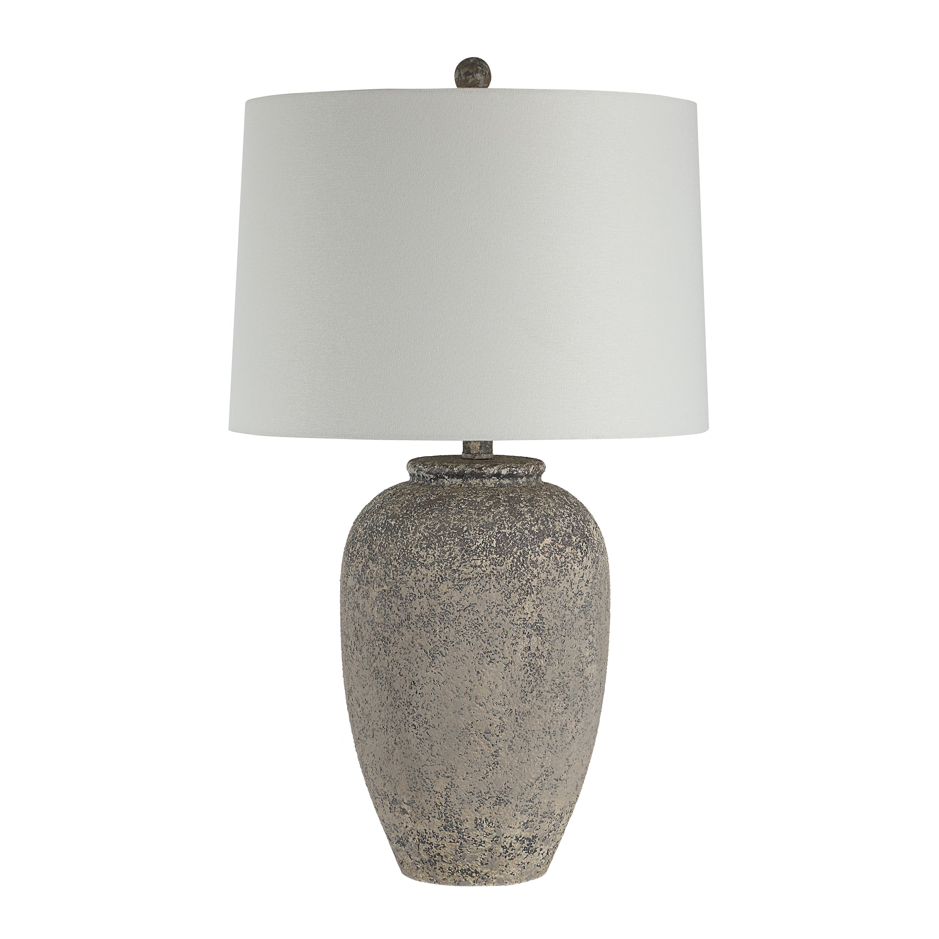 Klay 27" Natural Brown Table Lamp with Linen Shade-Table Lamp-DECOROLALA