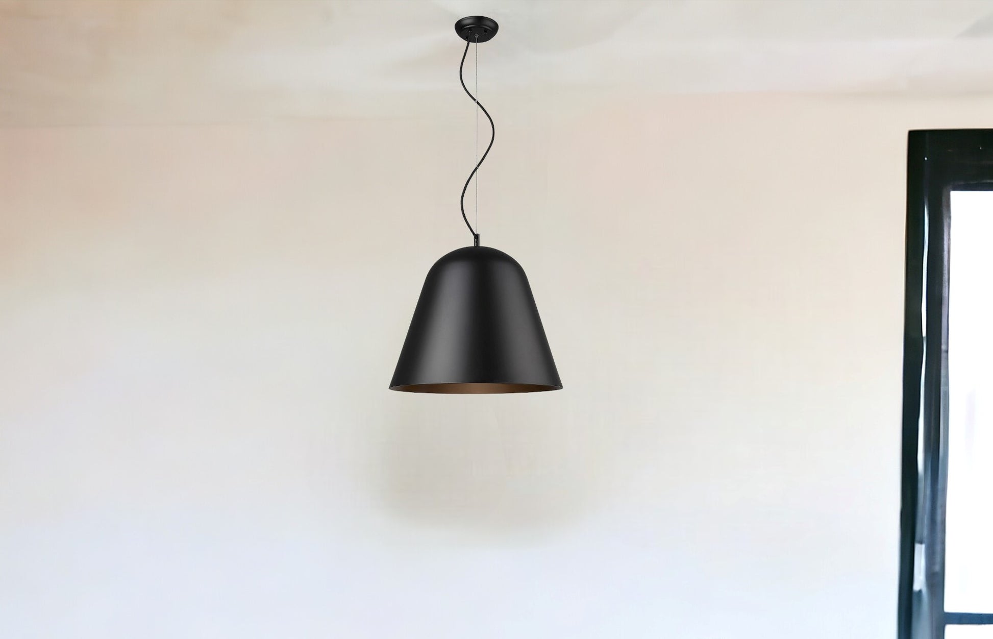 Knell 1-Light Matte Black Pendant-Pendants-Hanging Lights-DECOROLALA