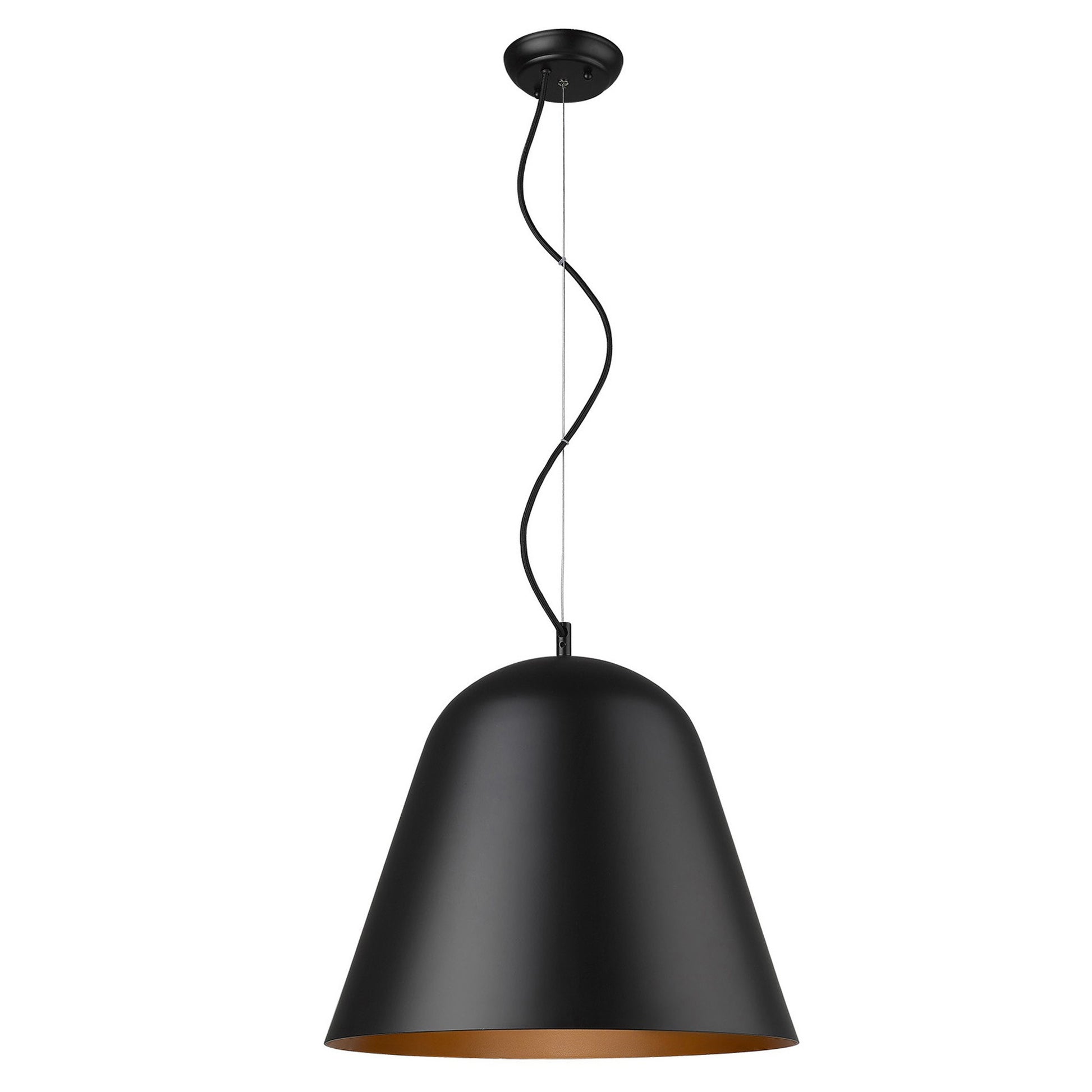 Knell 1-Light Matte Black Pendant-Pendants-Hanging Lights-DECOROLALA