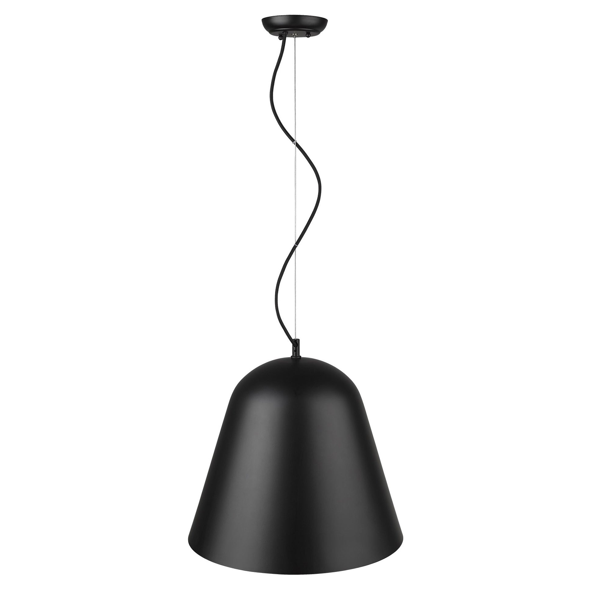 Knell 1-Light Matte Black Pendant-Pendants-Hanging Lights-DECOROLALA