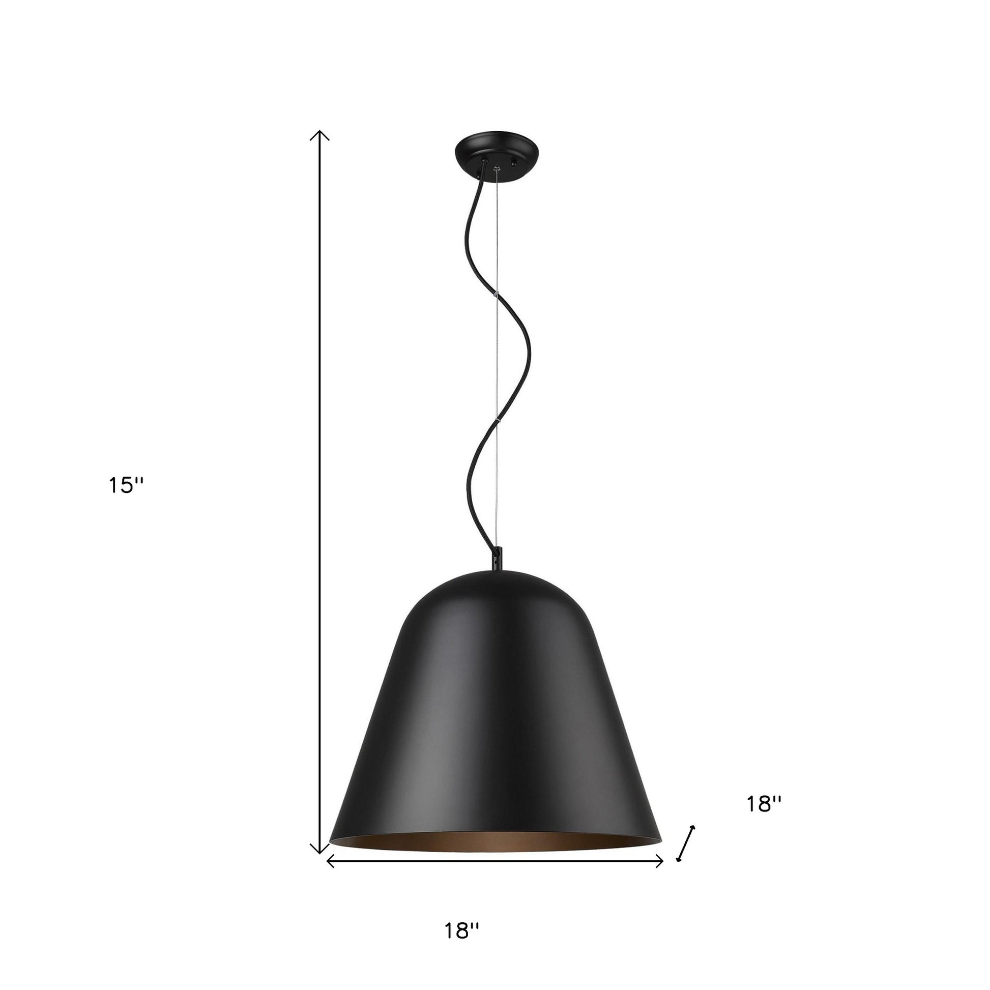 Knell 1-Light Matte Black Pendant-Pendants-Hanging Lights-DECOROLALA