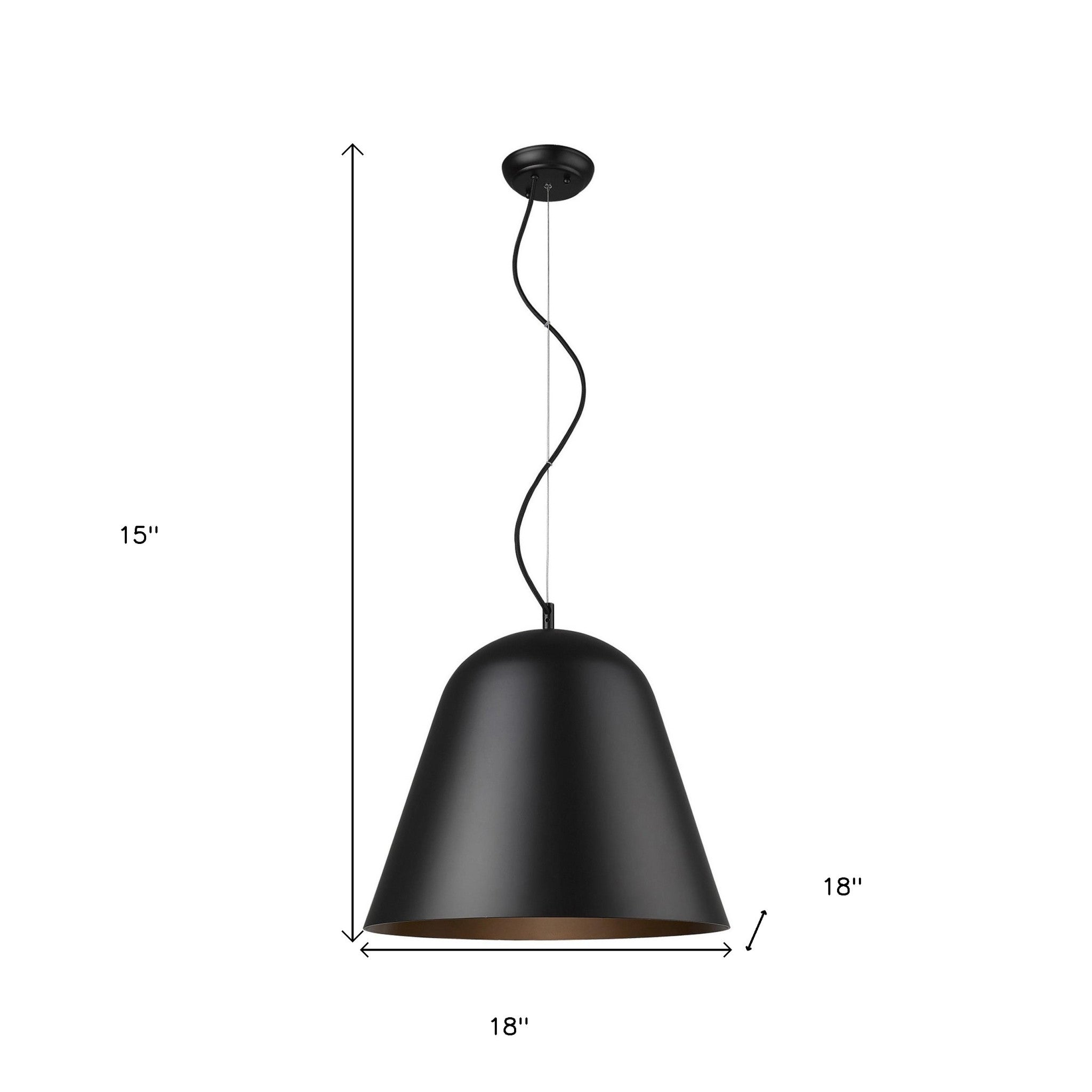 Knell 1-Light Matte Black Pendant-Pendants-Hanging Lights-DECOROLALA