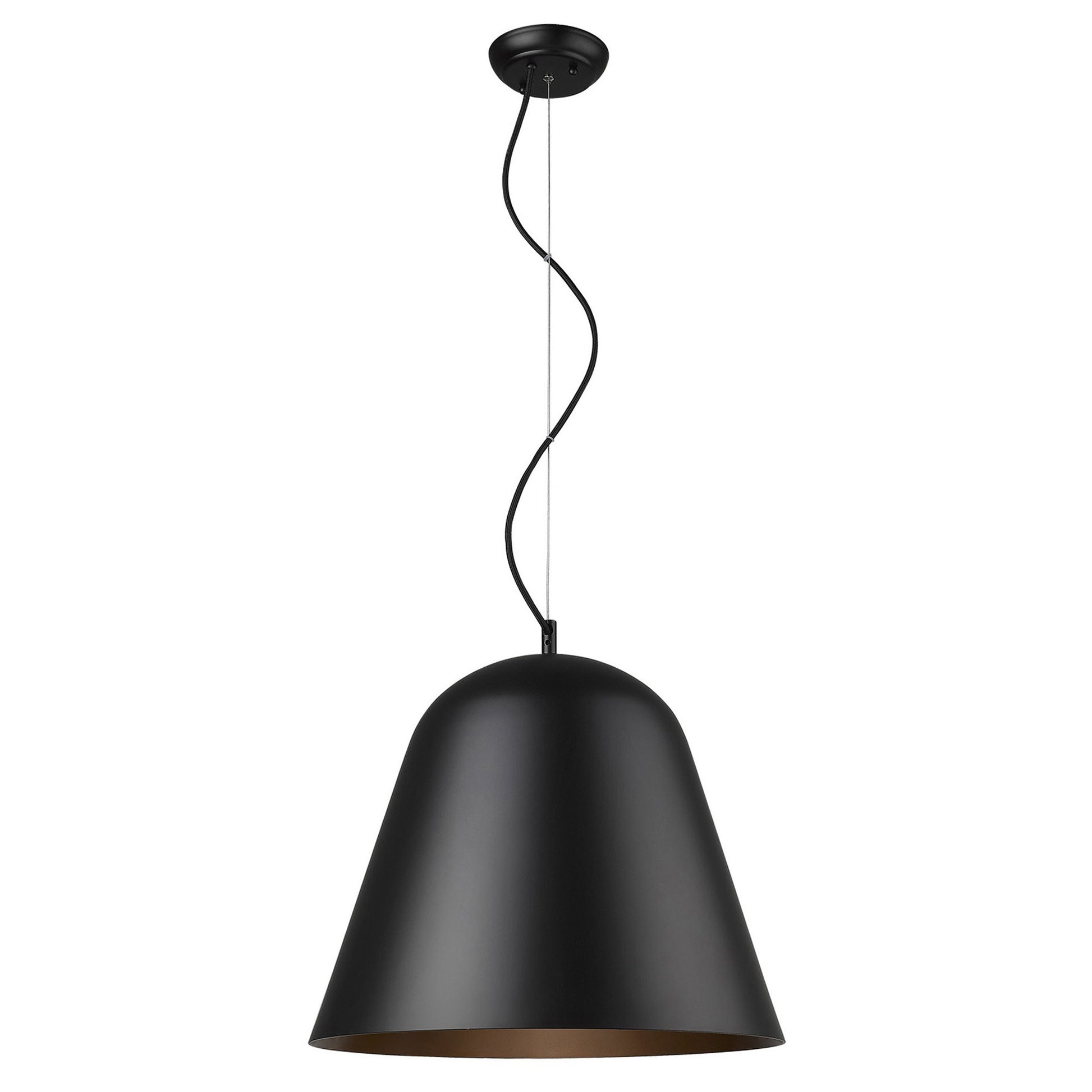 Knell 1-Light Matte Black Pendant-Pendants-Hanging Lights-DECOROLALA