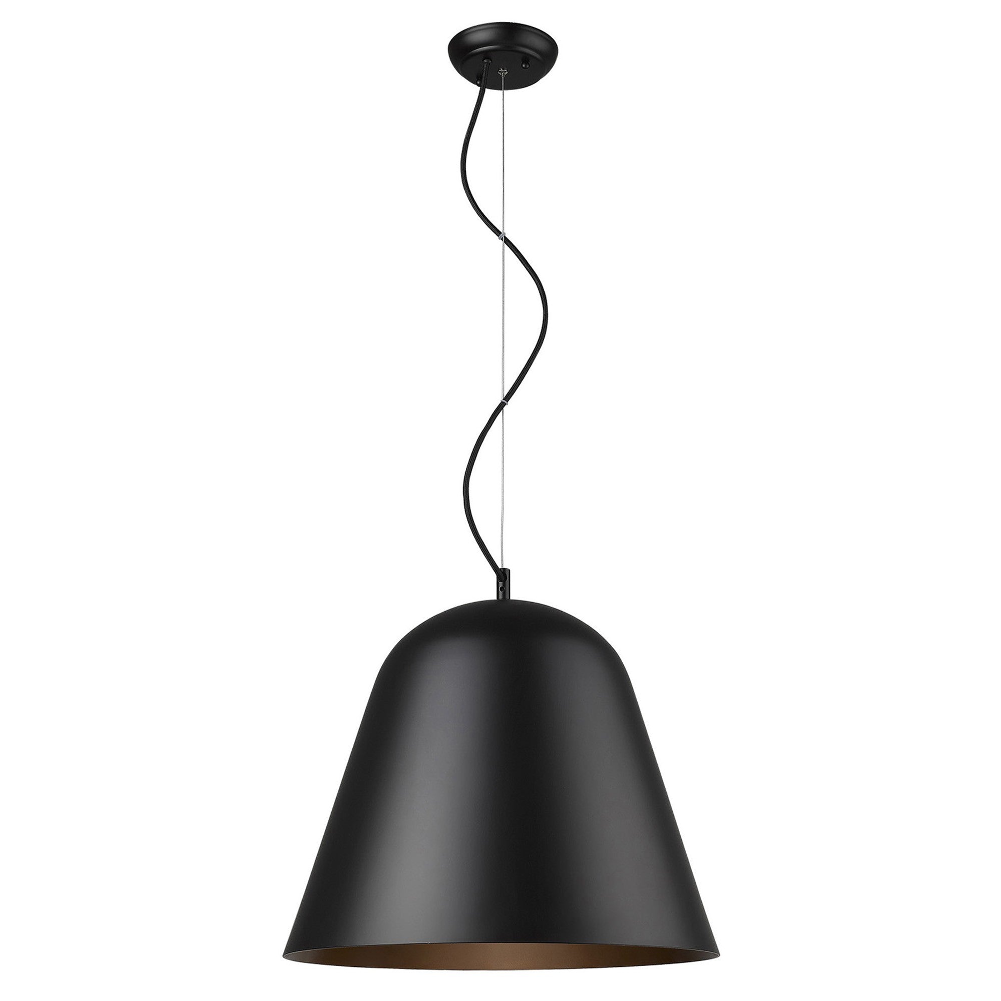 Knell 1-Light Matte Black Pendant-Pendants-Hanging Lights-DECOROLALA