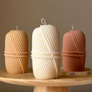 Knitting Wool Pillar Candle-Candle-DECOROLALA