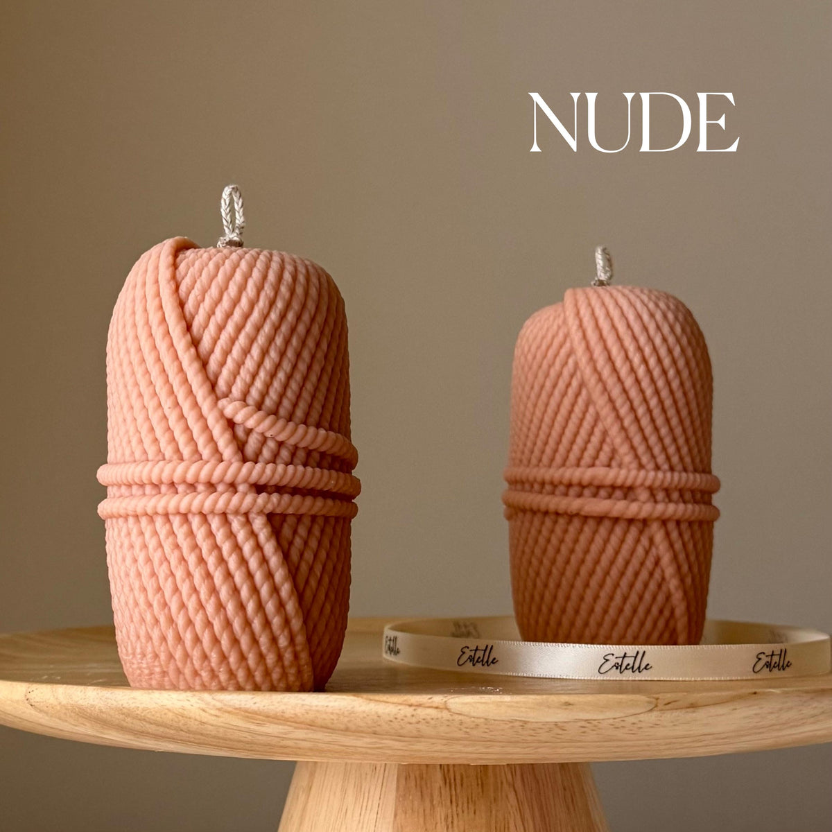 Knitting Wool Pillar Candle-Candles-DECOROLALA