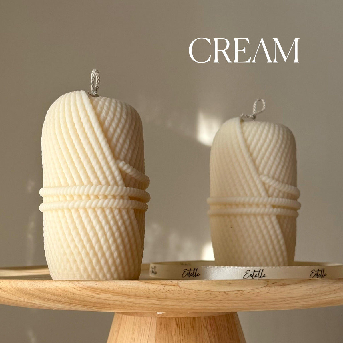 Knitting Wool Pillar Candle-Candles-DECOROLALA