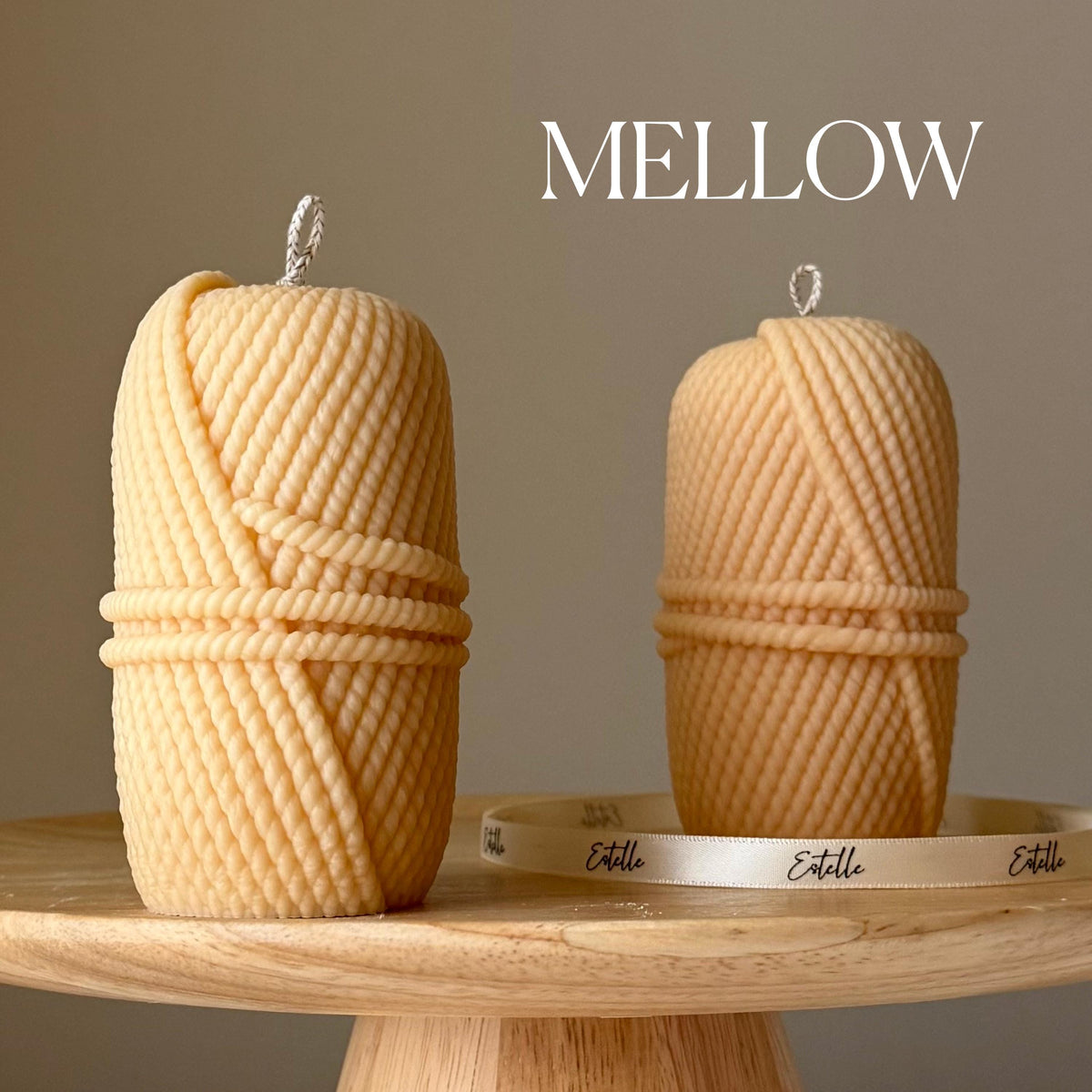 Knitting Wool Pillar Candle-Candles-DECOROLALA