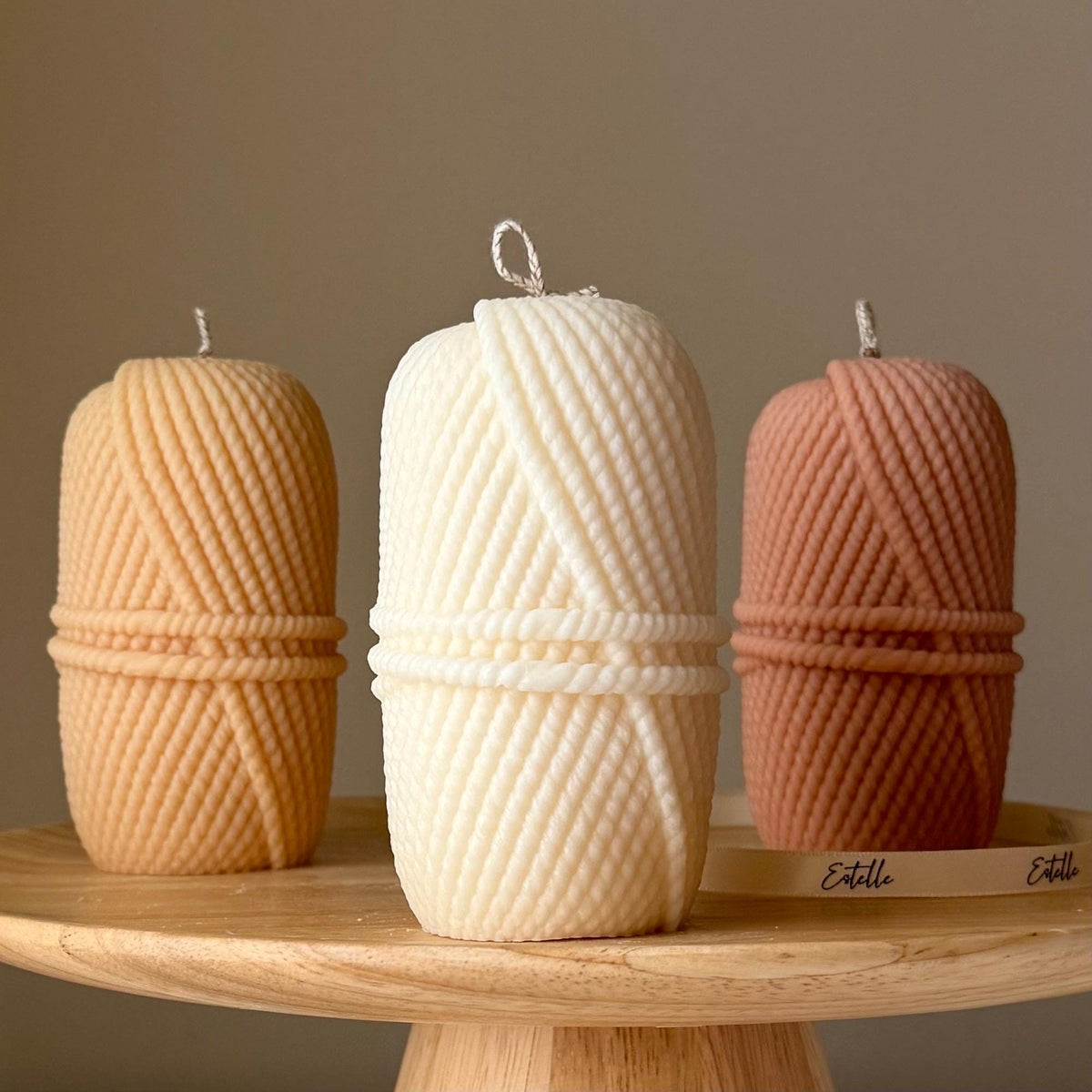 Knitting Wool Pillar Candle-Candles-DECOROLALA