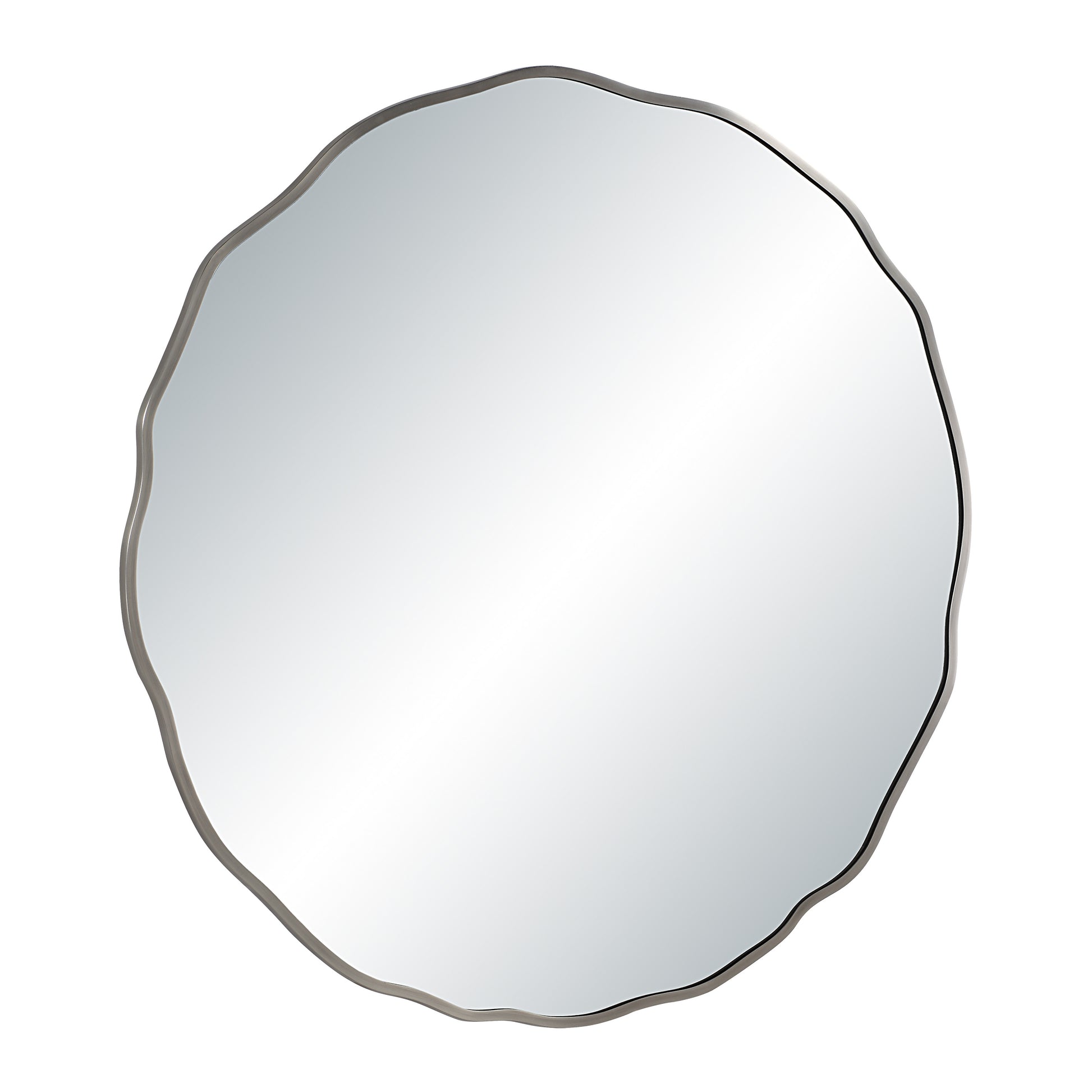 Knox 40" H x 40" W Wall Mirror, Silver-Mirror-DECOROLALA