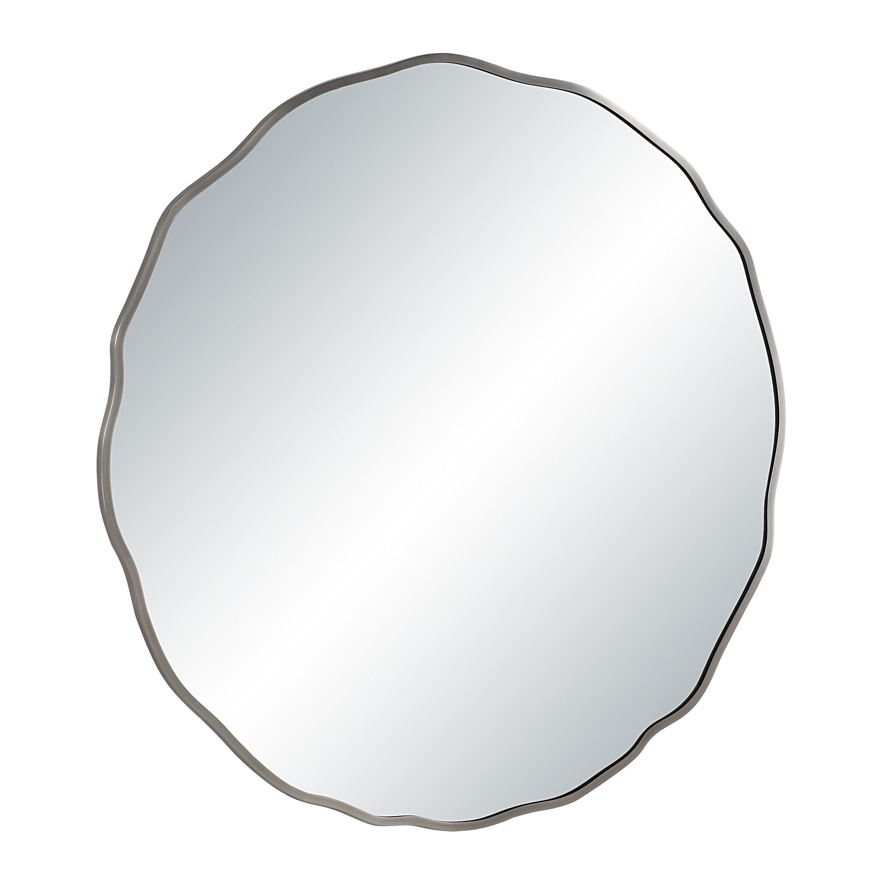 Knox 40" H x 40" W Wall Mirror, Silver-Mirror-DECOROLALA