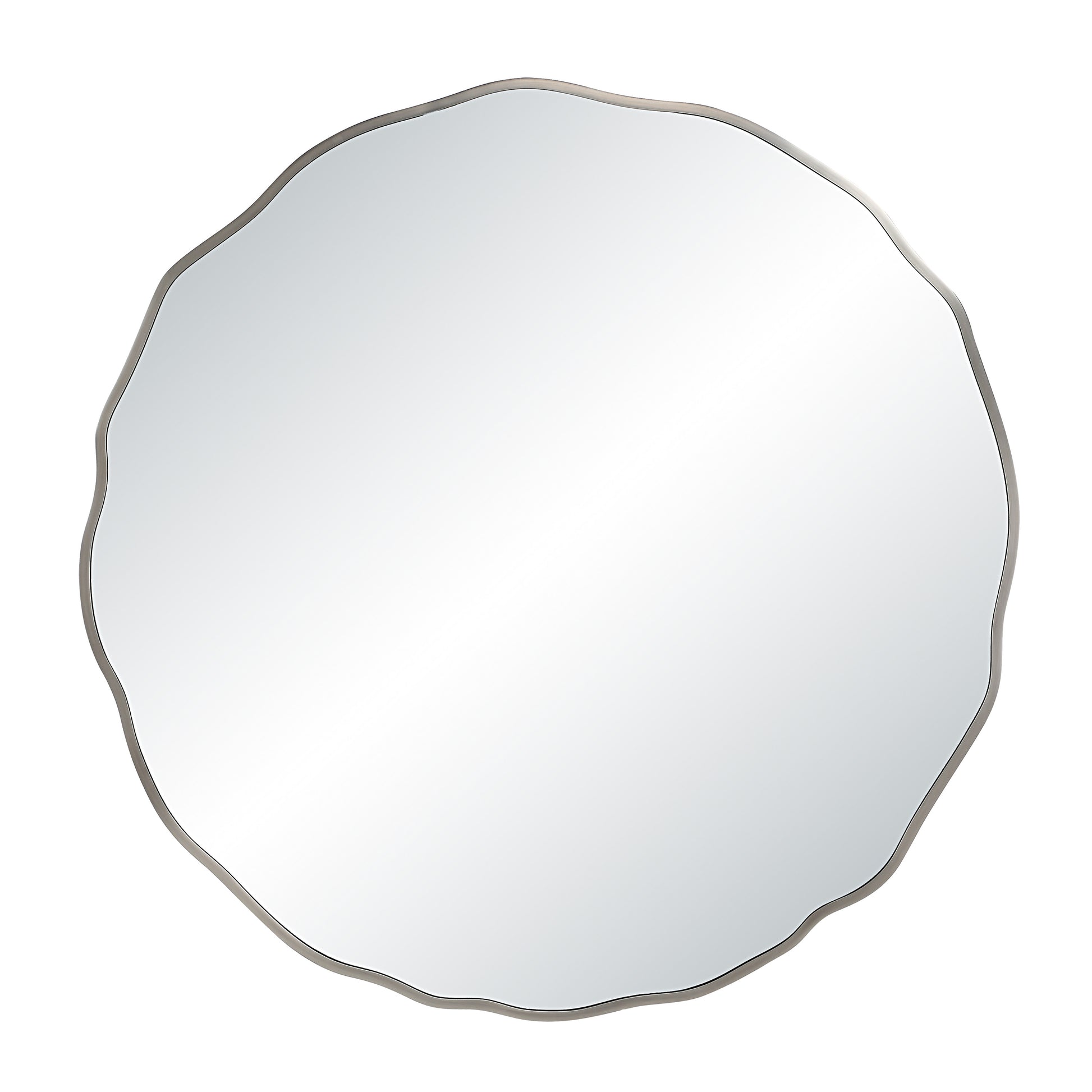 Knox 40" H x 40" W Wall Mirror, Silver-Mirror-DECOROLALA