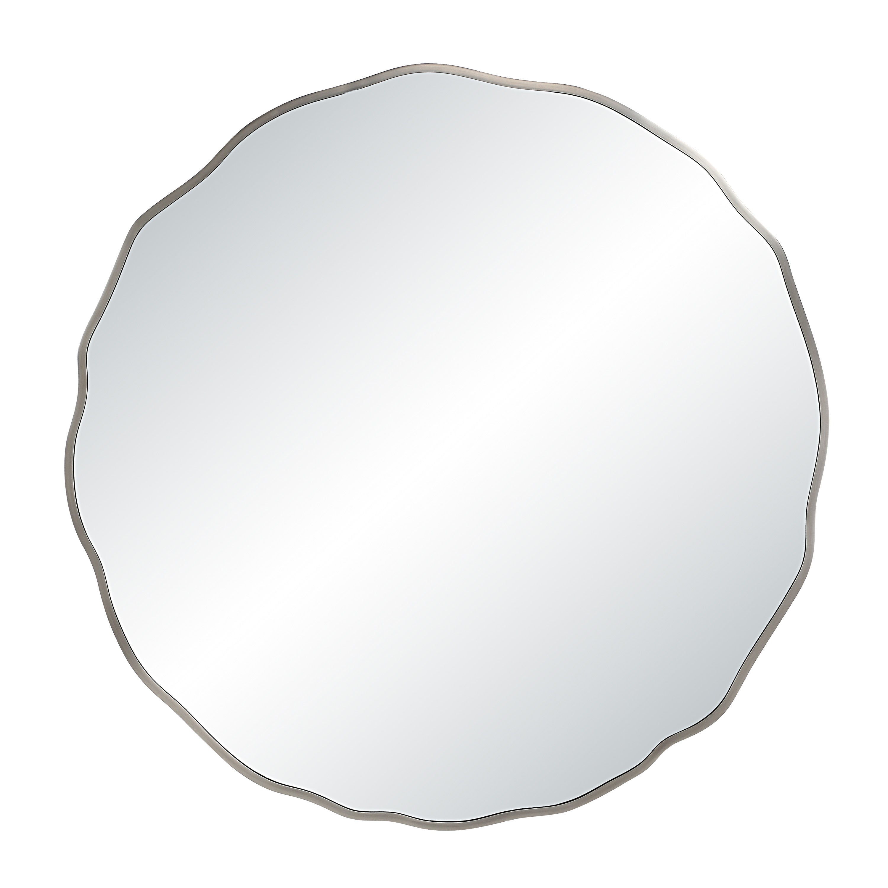 Knox 40" H x 40" W Wall Mirror, Silver-Mirror-DECOROLALA