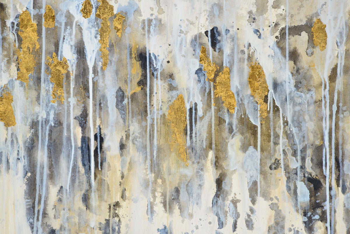 Kobi 40" Wide Canvas Art, Gold-Canvas Prints-DECOROLALA
