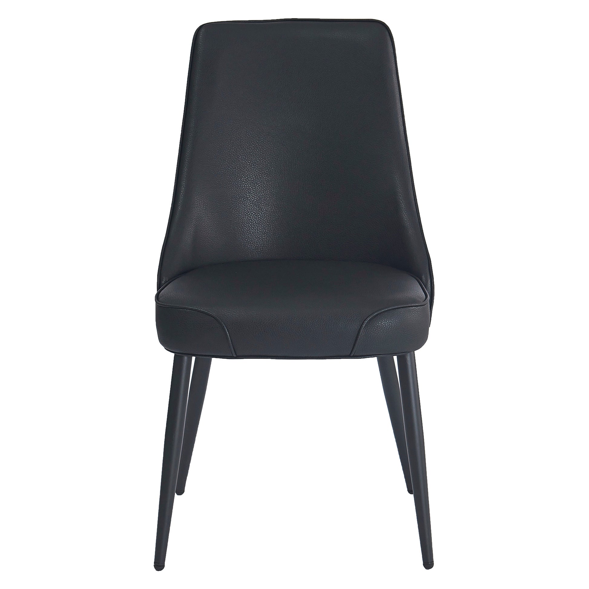 Koda Modern Dining Side Chair - Black PU Leather A-Line Legs-DECOROLALA