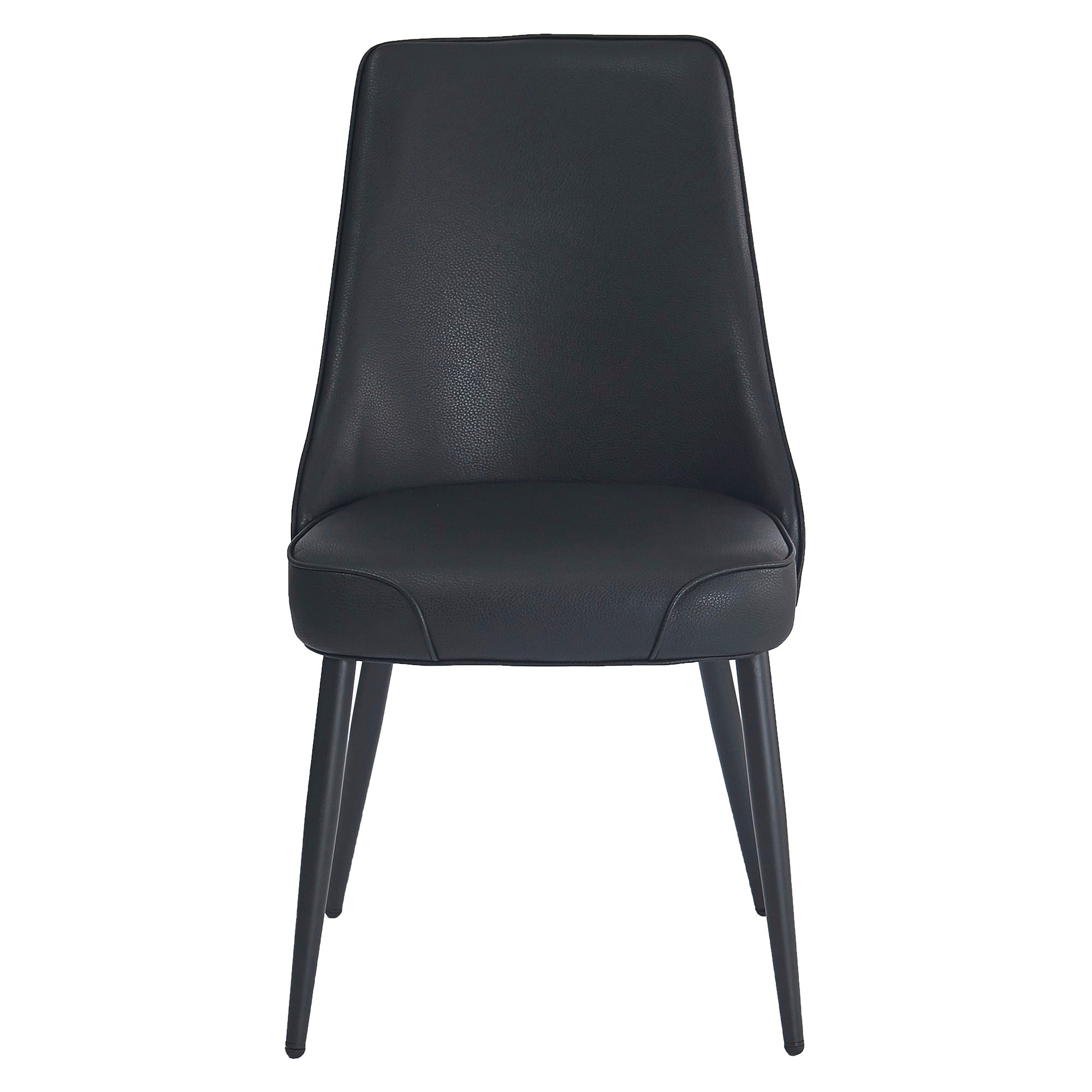 Koda Modern Dining Side Chair - Black PU Leather A-Line Legs-DECOROLALA