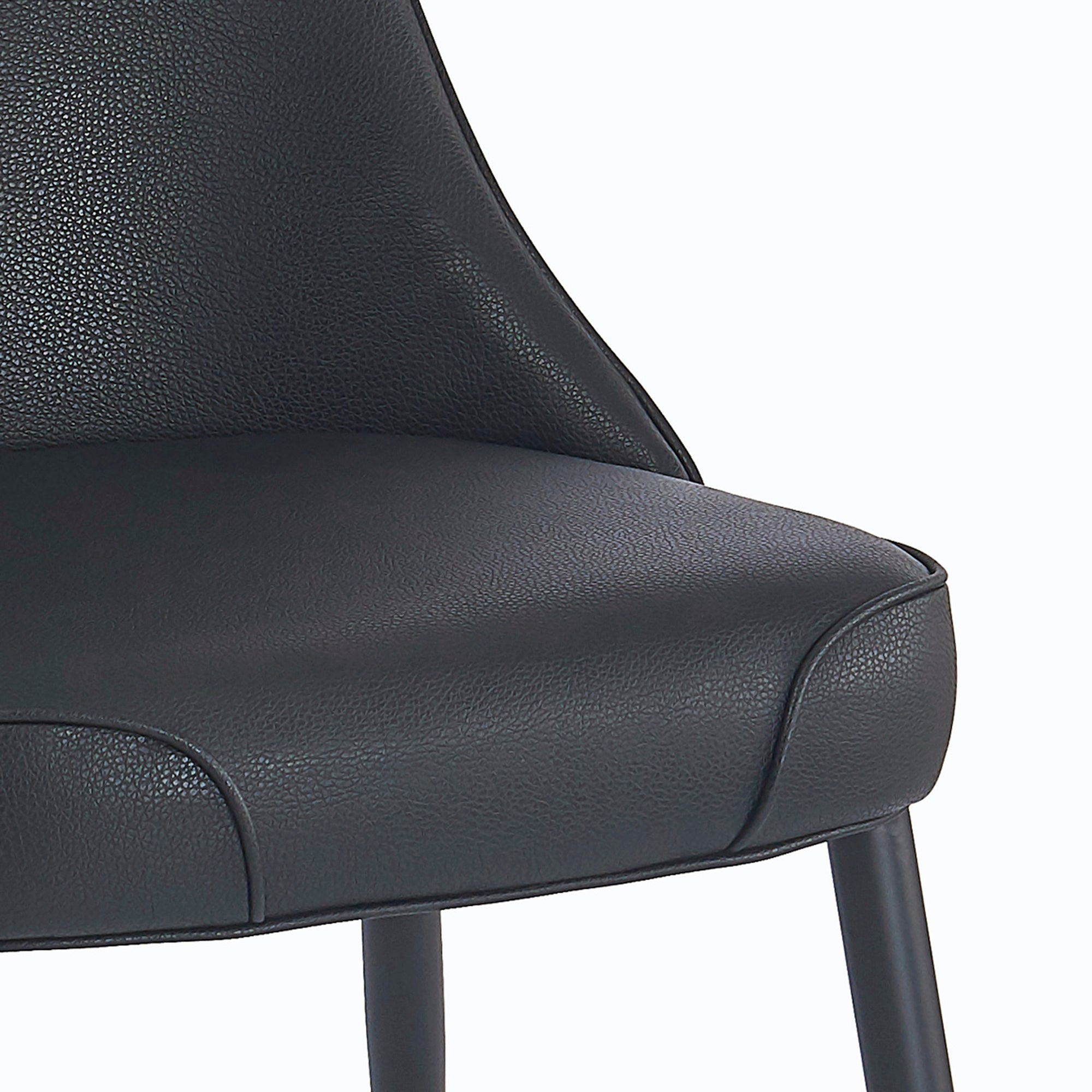 Koda Modern Dining Side Chair - Black PU Leather A-Line Legs-DECOROLALA
