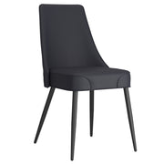 Koda Modern Dining Side Chair - Black PU Leather A-Line Legs-DECOROLALA