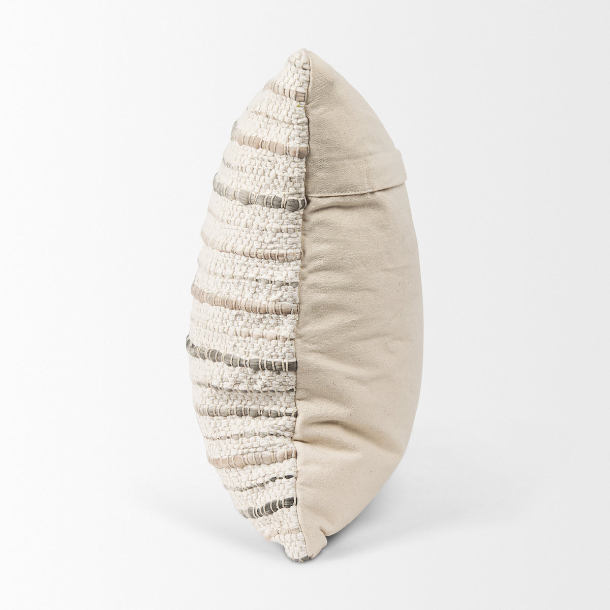 Kodi 20x20 Cream with Stripes Square Pillow Cover-Decorative Pillows-DECOROLALA