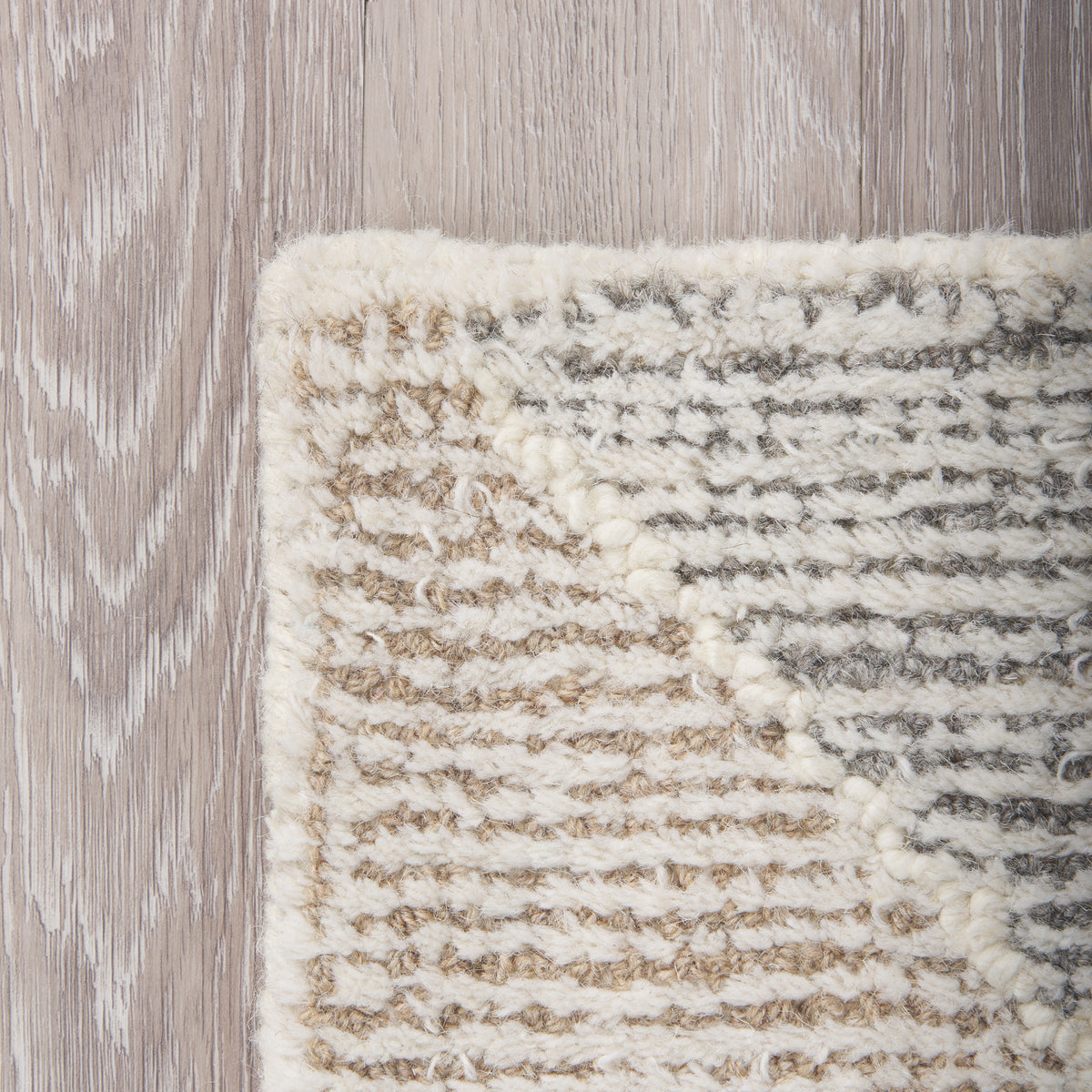 Kolt 5x8 Neutral Geometric Patterned Wool Area Rug-Area Rugs-DECOROLALA