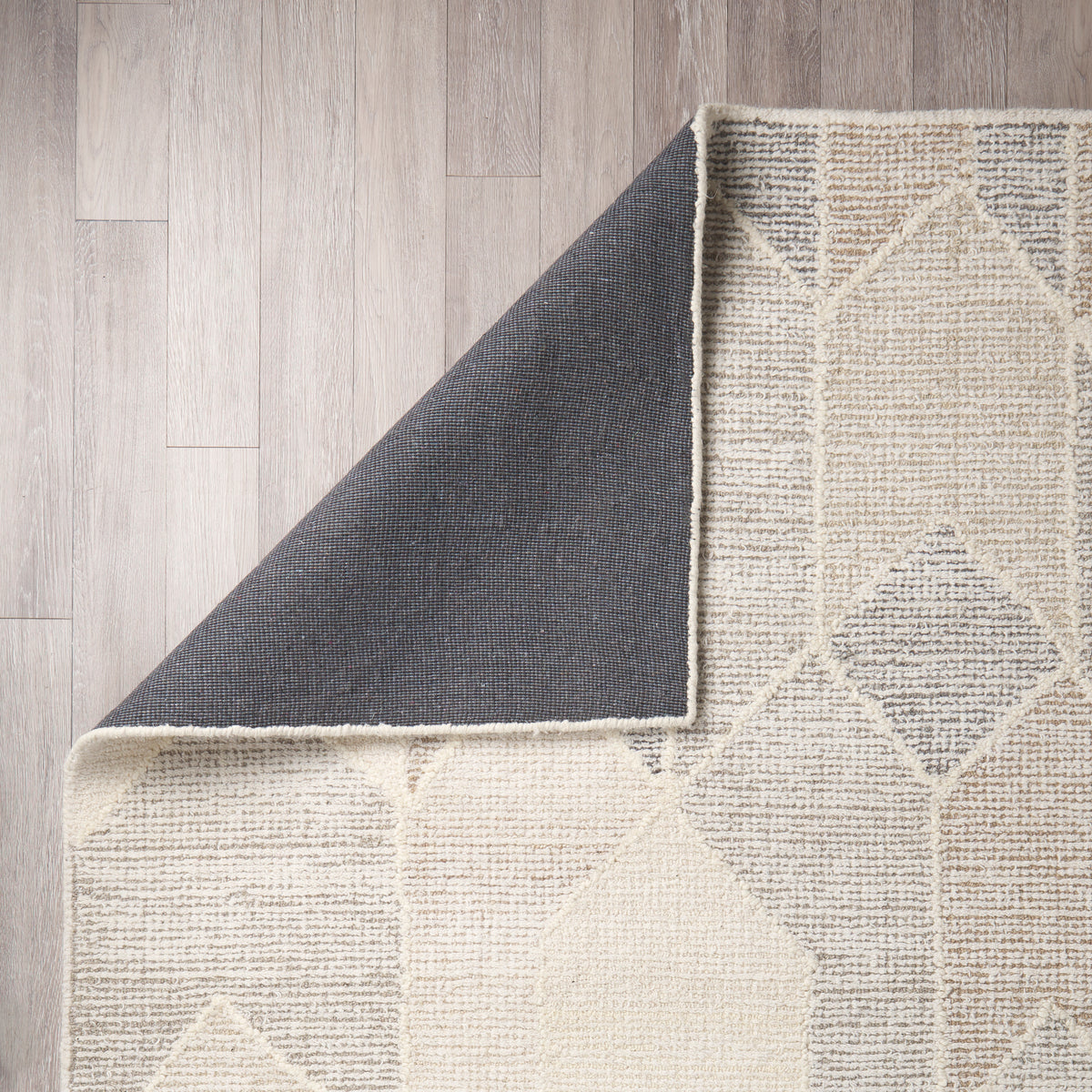 Kolt 9x12 Neutral Geometric Patterned Wool Area Rug-Area Rugs-DECOROLALA