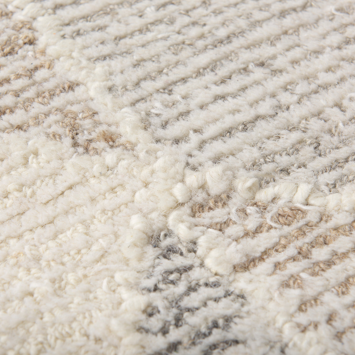 Kolt 9x12 Neutral Geometric Patterned Wool Area Rug-Area Rugs-DECOROLALA