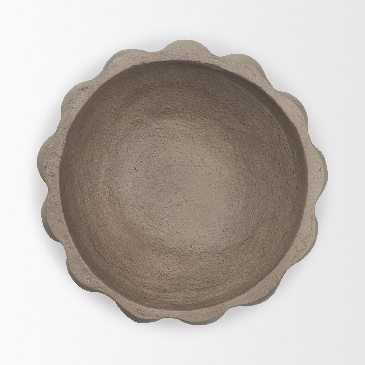 Konya Small Earthen Gray-Brown Dotted Paper Mache Centerpiece Bowl-Bowls-DECOROLALA