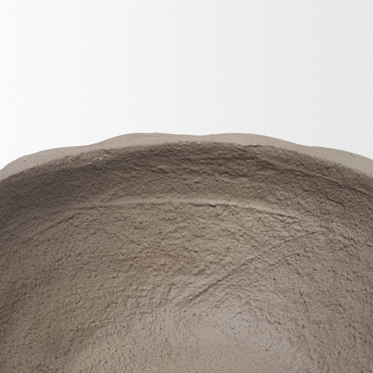 Konya Small Earthen Gray-Brown Dotted Paper Mache Centerpiece Bowl-Bowls-DECOROLALA