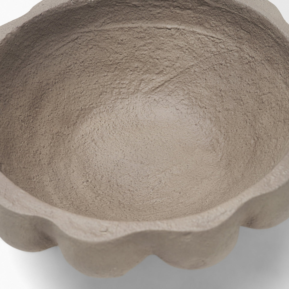 Konya Small Earthen Gray-Brown Dotted Paper Mache Centerpiece Bowl-Bowls-DECOROLALA