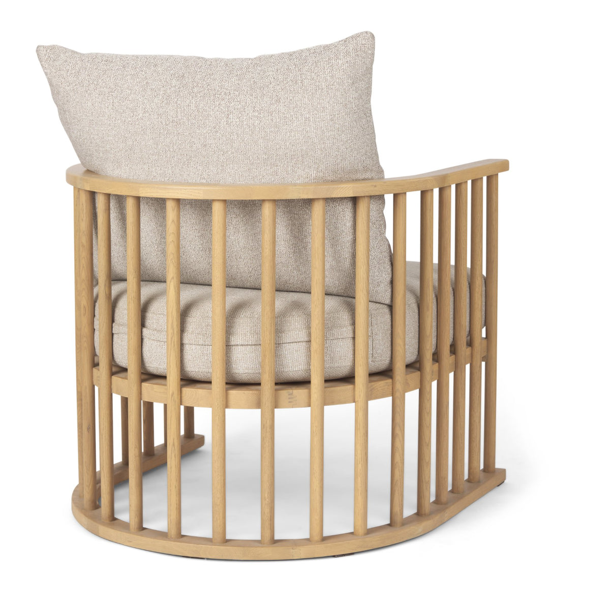 Kopari Fabric W/Light Brown Wood Accent Chair-Accent Chairs-DECOROLALA
