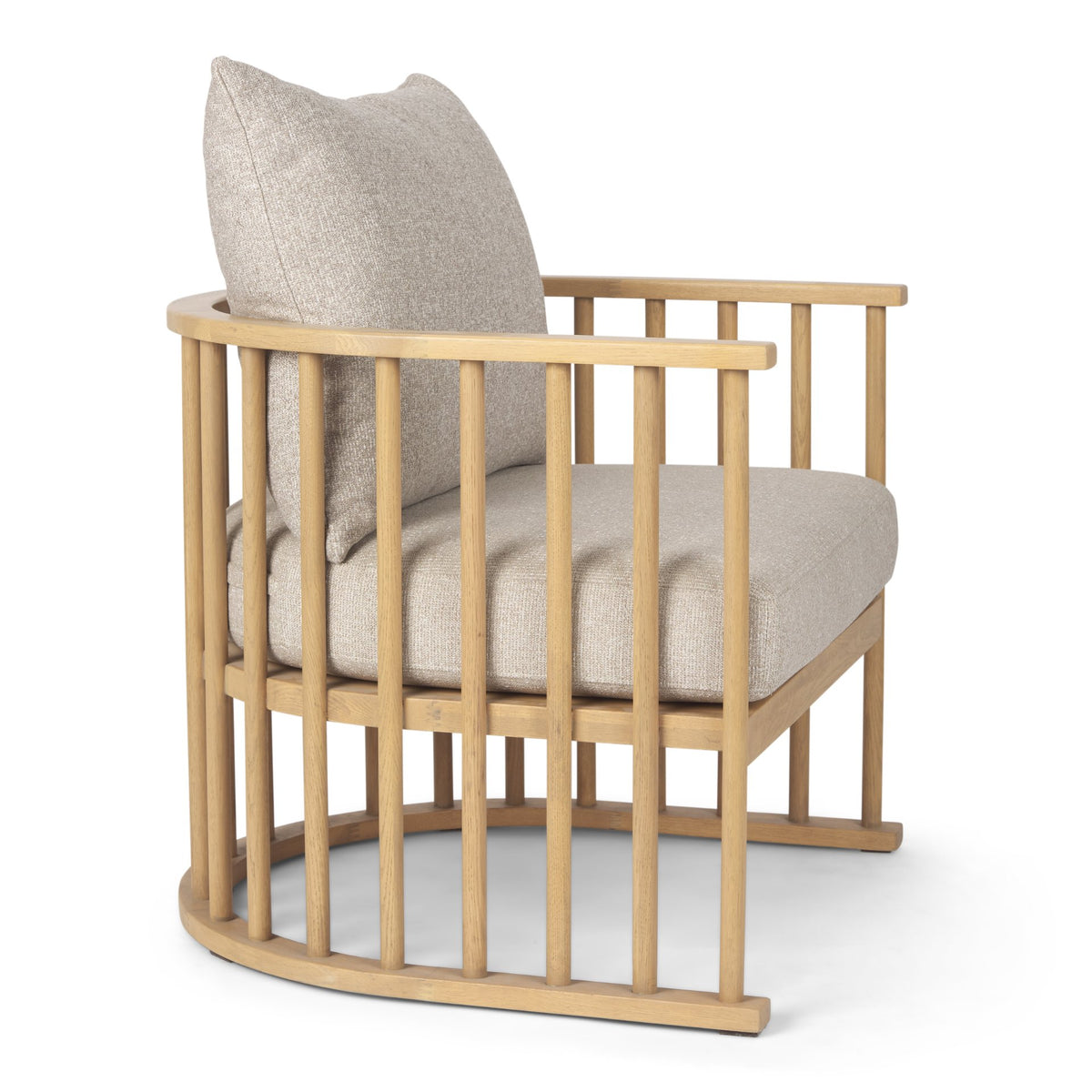 Kopari Fabric W/Light Brown Wood Accent Chair-Accent Chairs-DECOROLALA