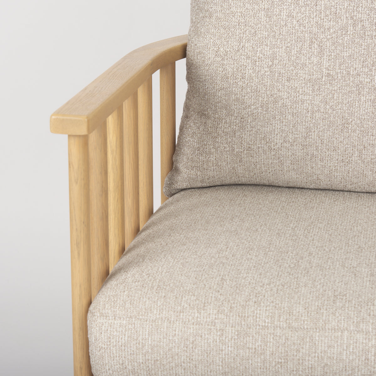 Kopari Fabric W/Light Brown Wood Accent Chair-Accent Chairs-DECOROLALA