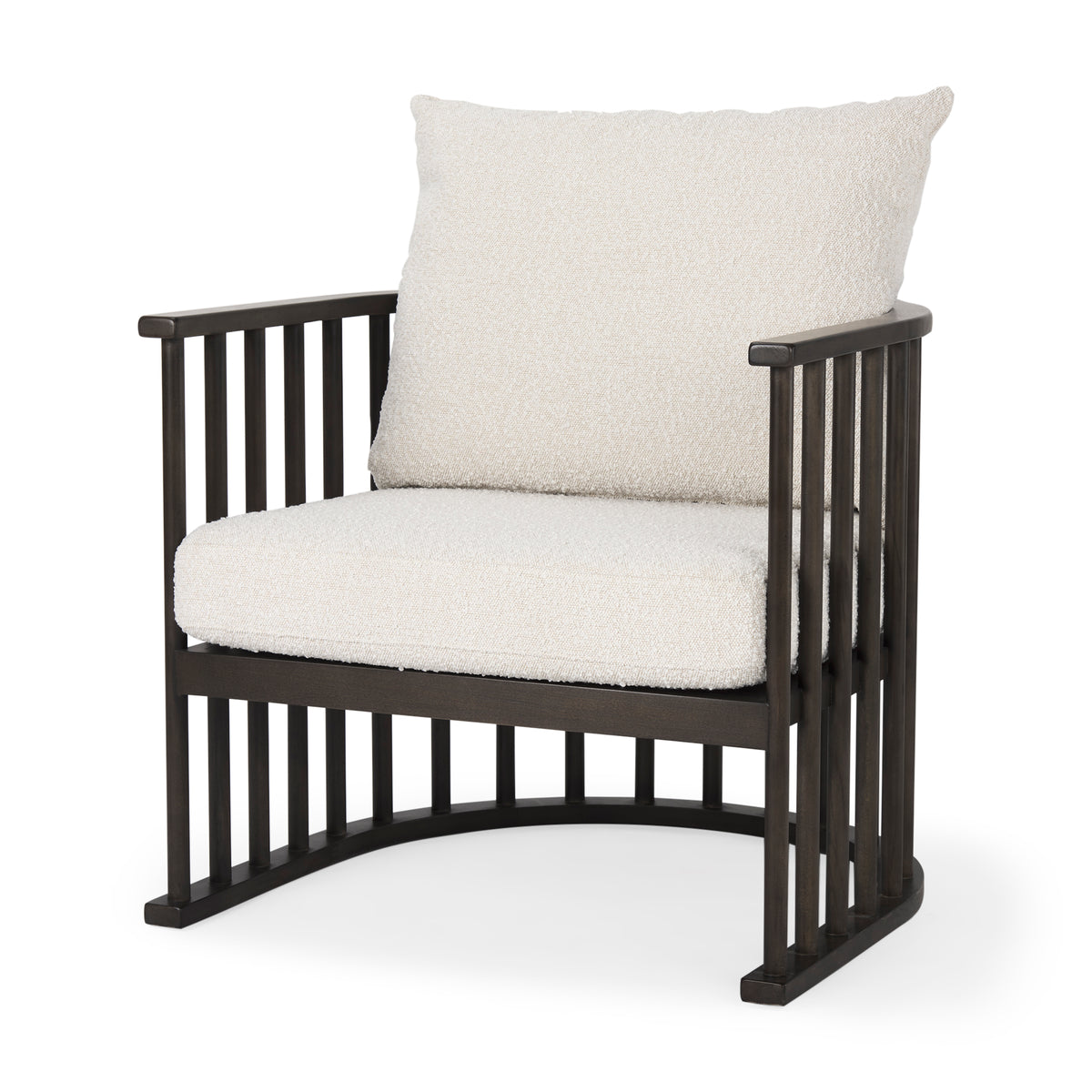 Kopari Fabric W/Light Brown Wood Accent Chair-Accent Chairs-DECOROLALA