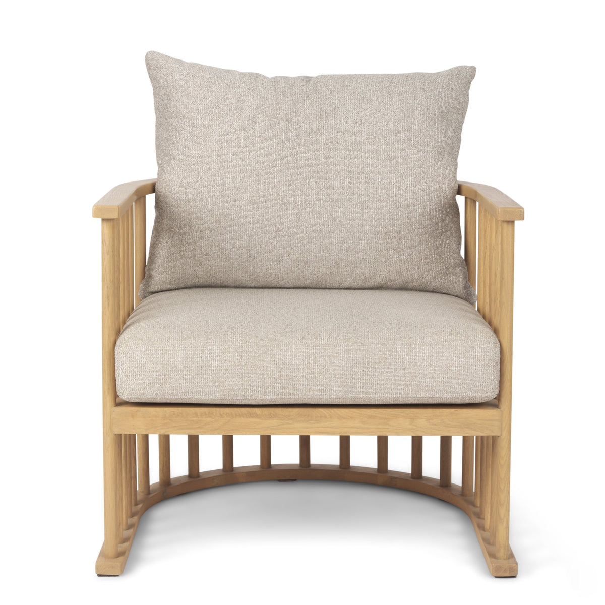 Kopari Fabric W/Light Brown Wood Accent Chair-Accent Chairs-DECOROLALA