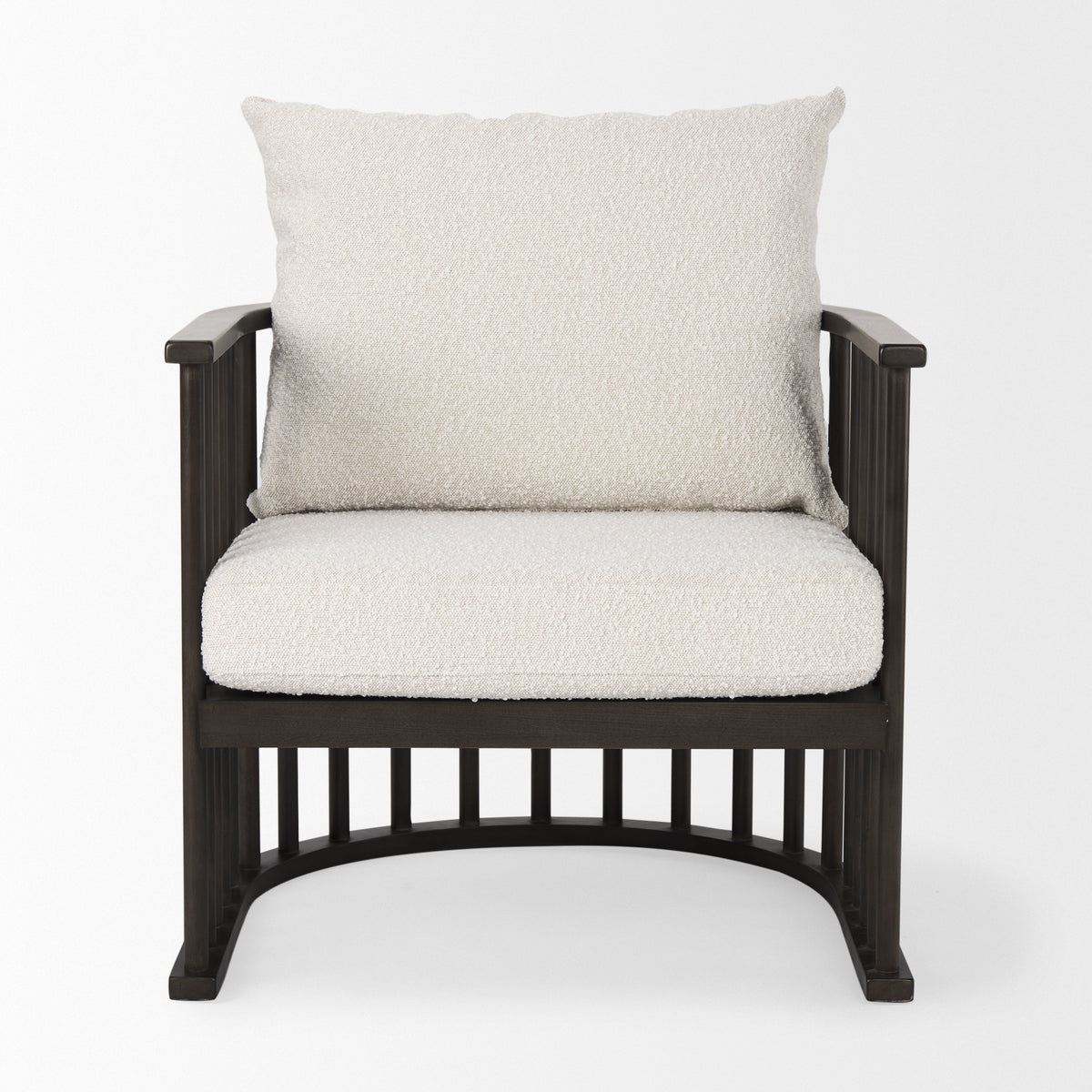 Kopari Fabric W/Light Brown Wood Accent Chair-Accent Chairs-DECOROLALA