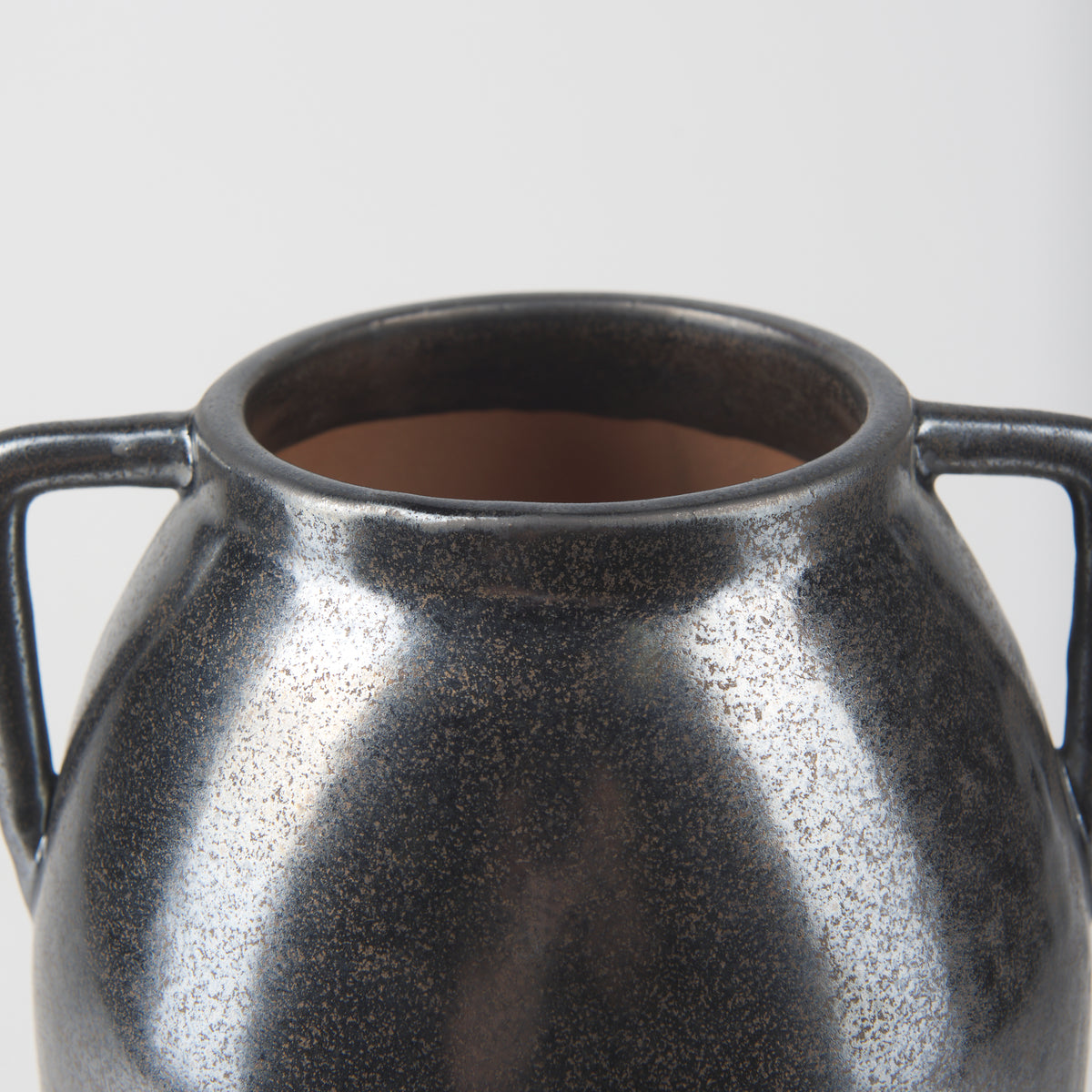Kora Medium Dark Metallic Double Ear Vase-Vase-DECOROLALA